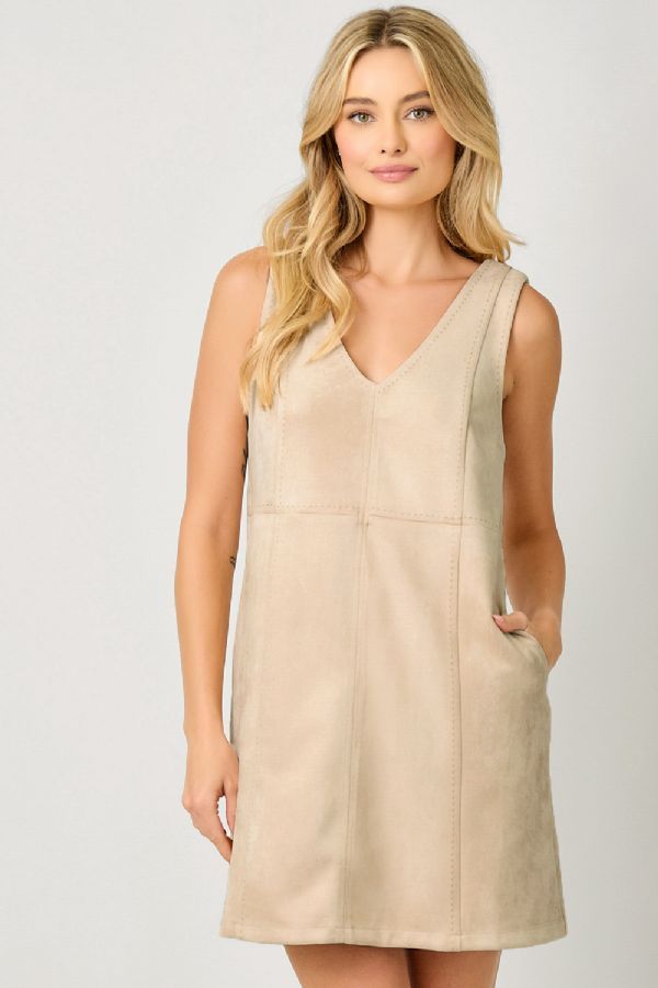 Sleeveless V-Neck Shift Dress