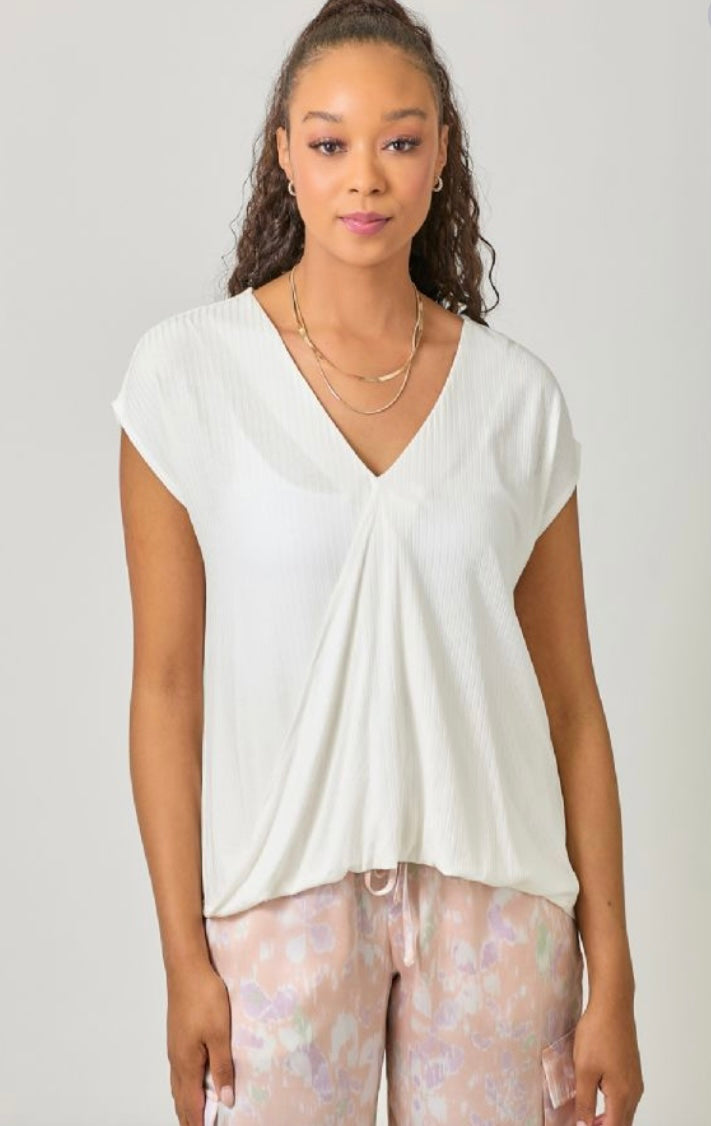 White Draped Blouse
