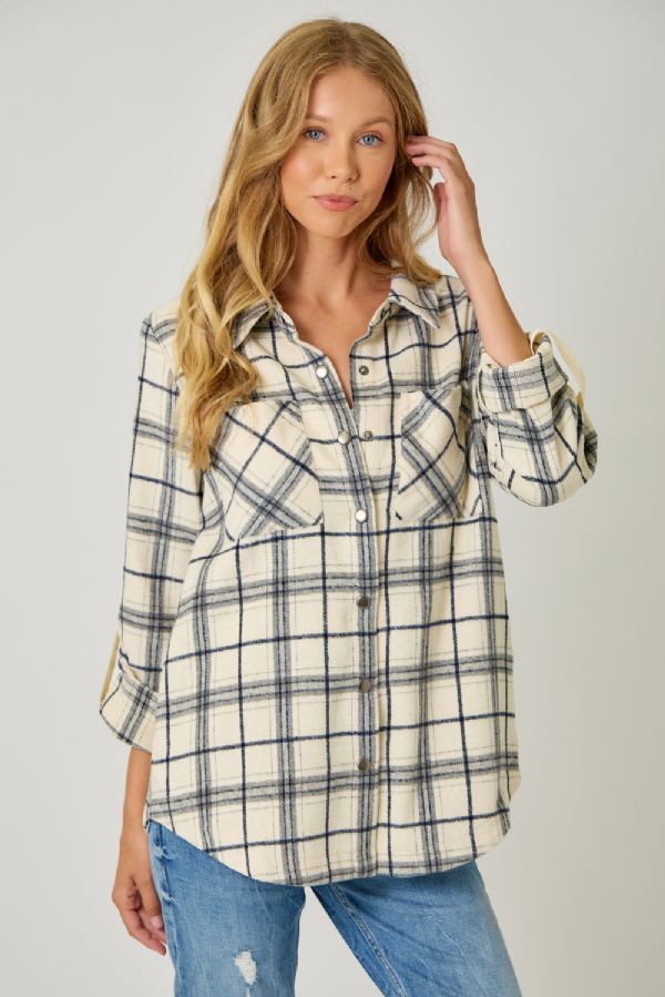 Mabel Plaid Shirt Jacket