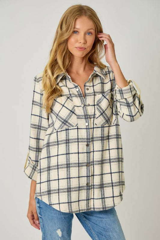 Mabel Plaid Shirt Jacket
