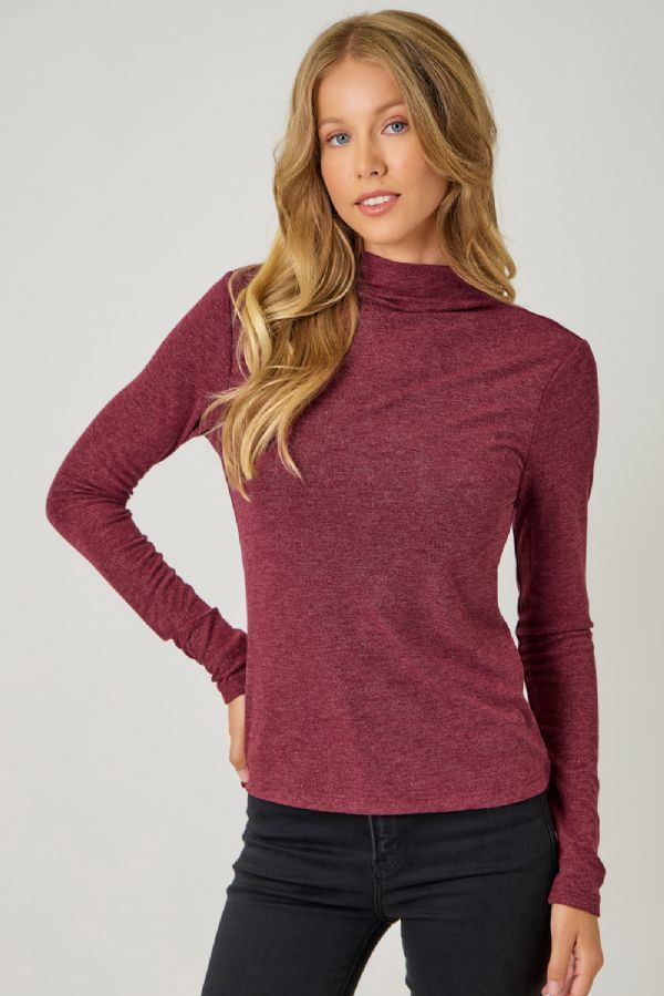 Knit Mock Neck Long Sleeve Top