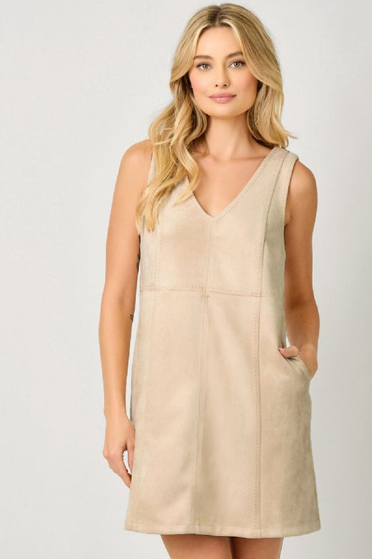 Sleeveless V-Neck Shift Dress