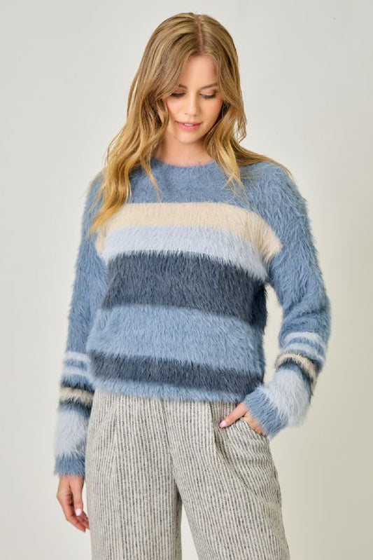 Color Blocked Striped Sweater