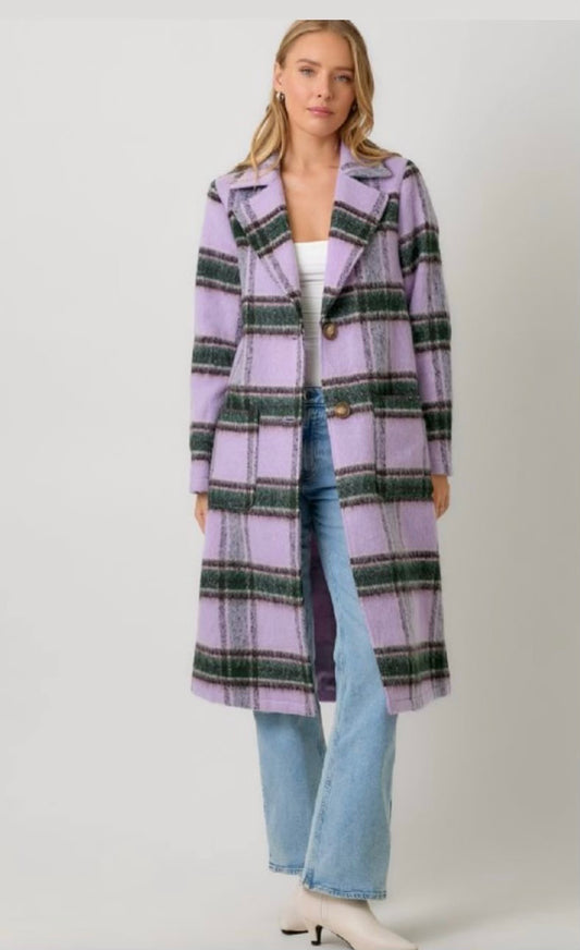 Layla Plaid Long Topcoat