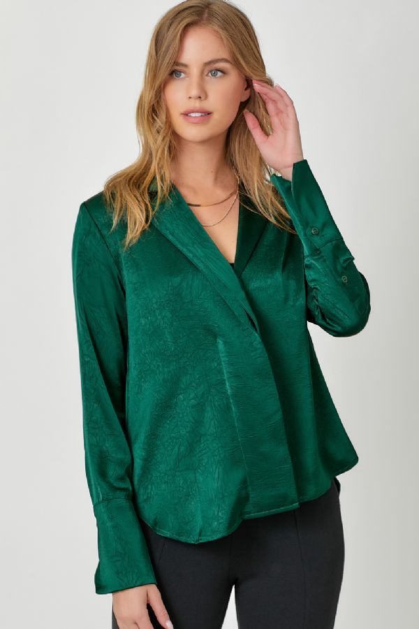 Alexis Satin Button Down