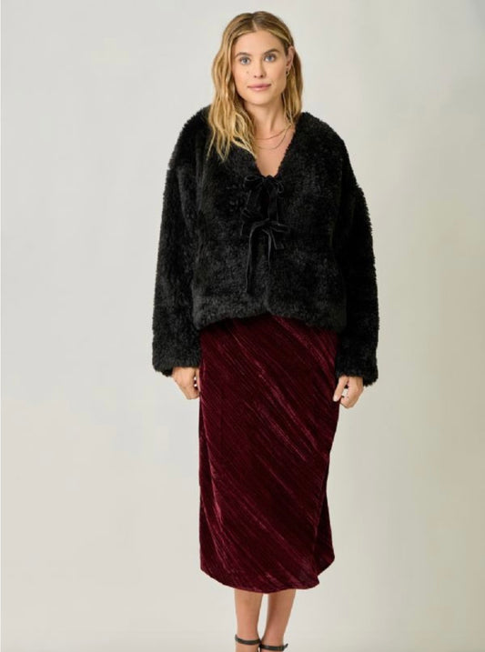 Bow Tie Fur Jacket
