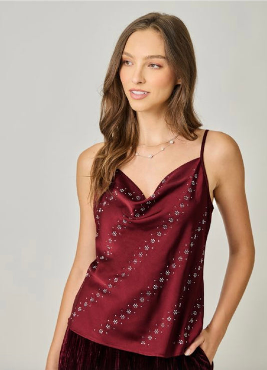 Embellished Cowl Neck