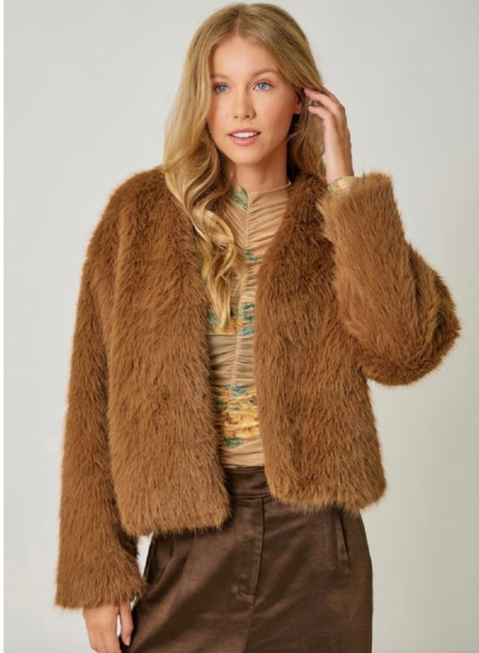Faux Fur Open Jacket