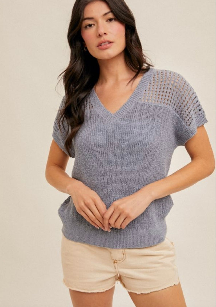 Heather Short Sleeved Sweater