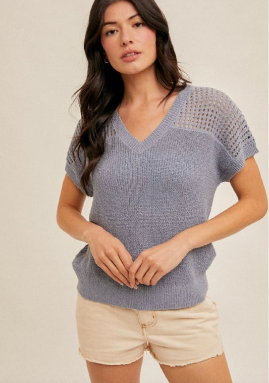 Heather Short Sleeved Sweater