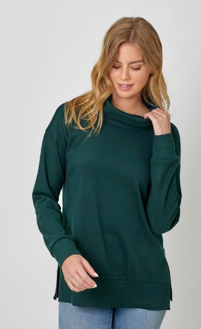 Green High Neck Long Sleeve