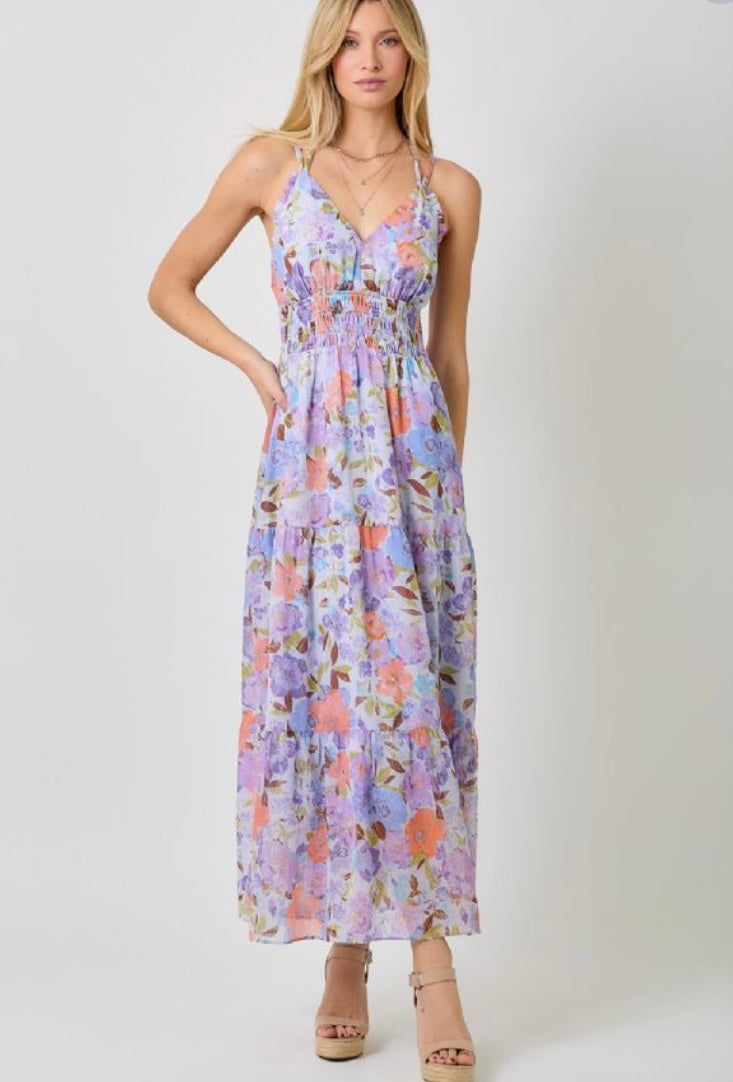 Blossom Charm Smocked Maxi Dress