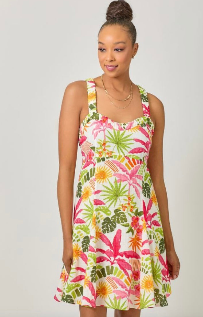 Tropical Print Dress