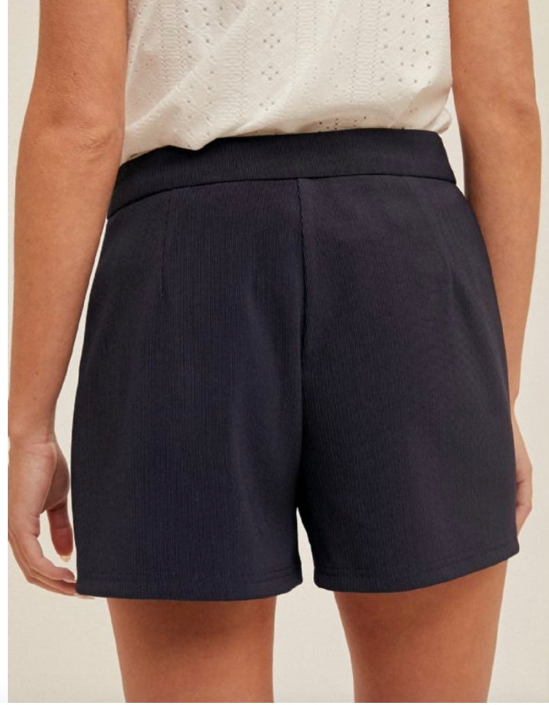 Button-Front High-Waisted Shorts