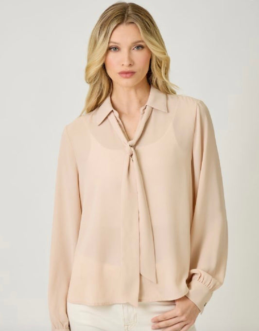 Lightweight Tie Neck Blouse