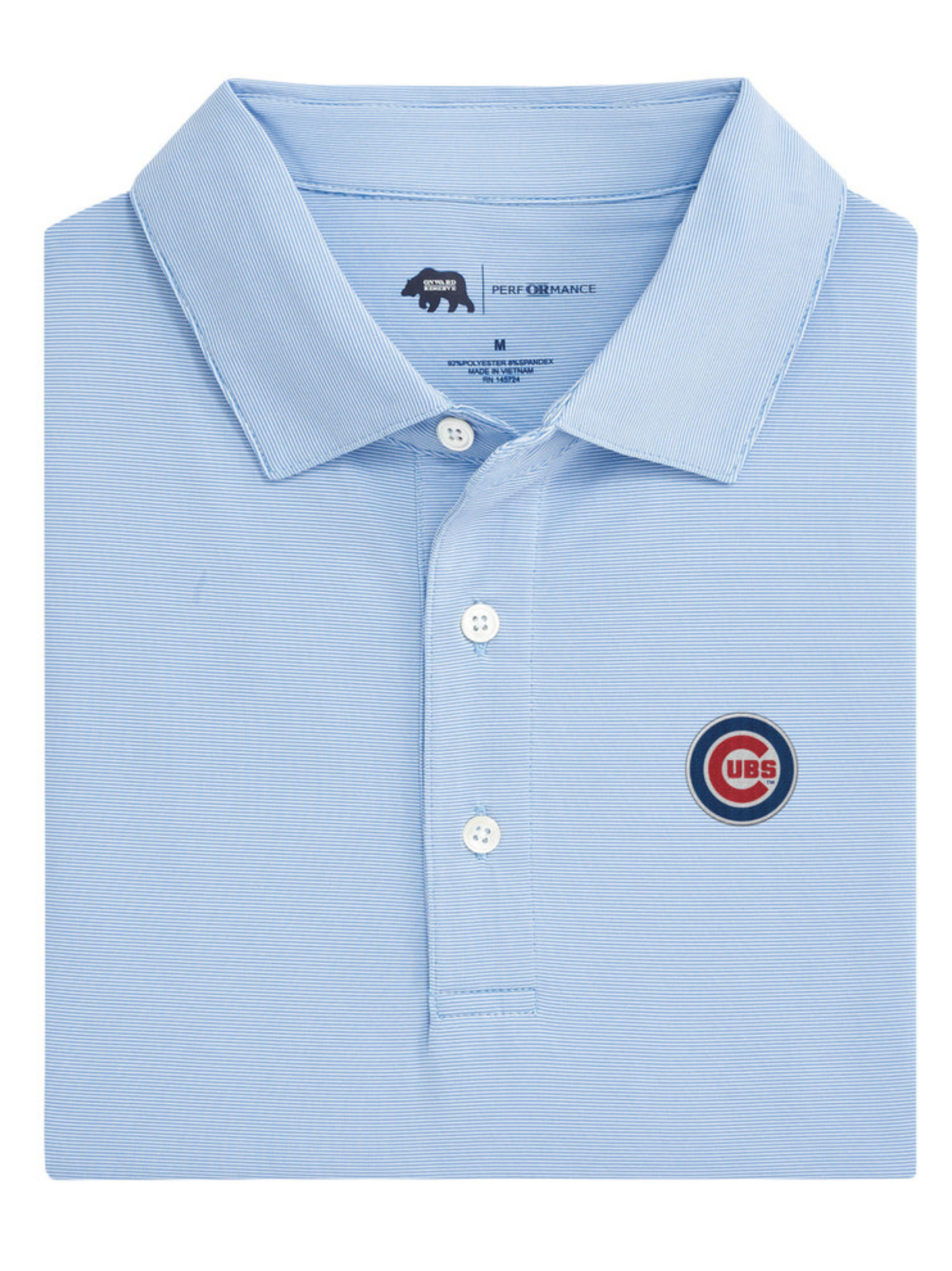 Onward Reserve Chicago Cubs Hairline Strip Performance Polo