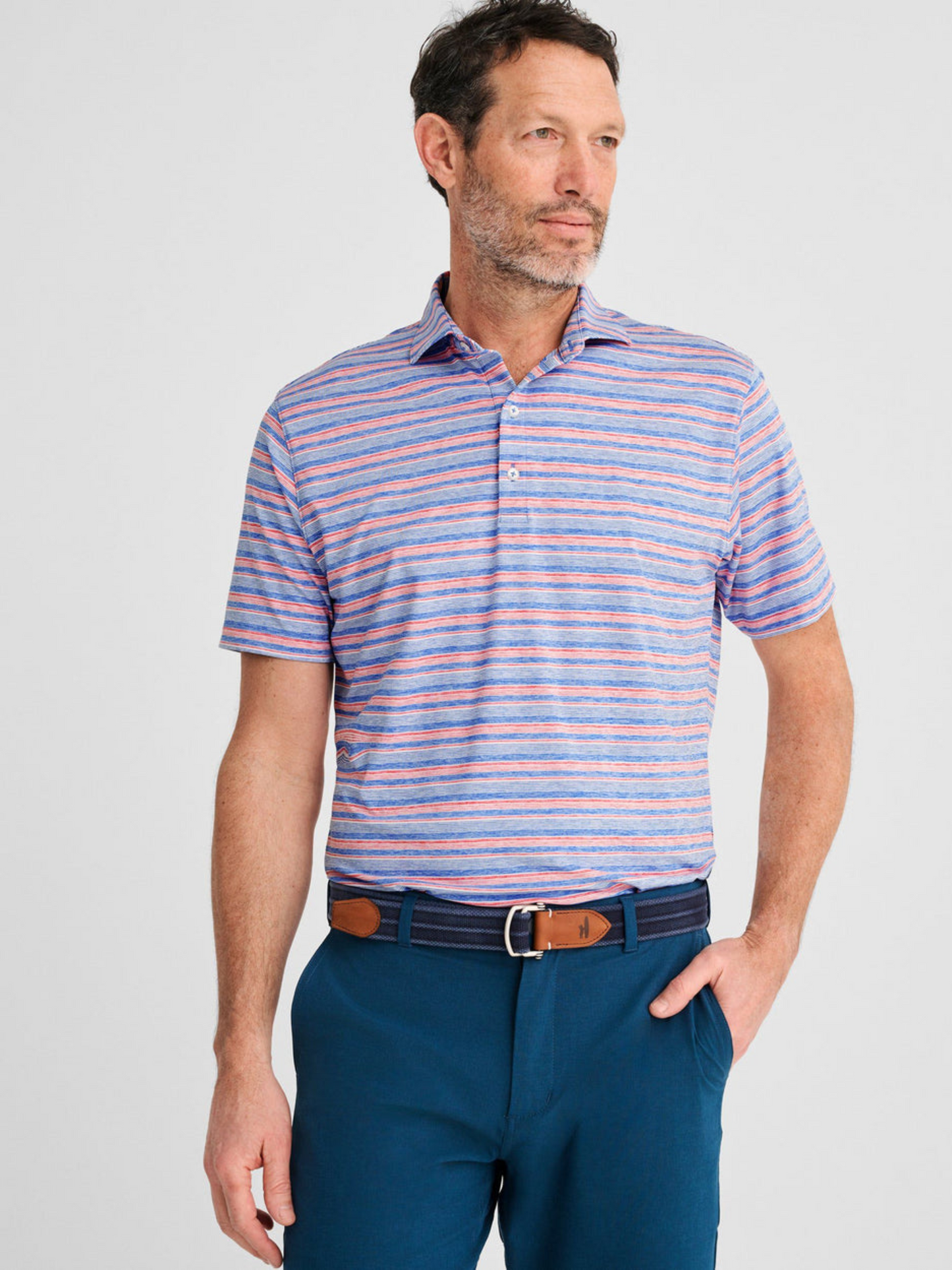 Johnnie-O Conan Striped Jersey Performance Polo