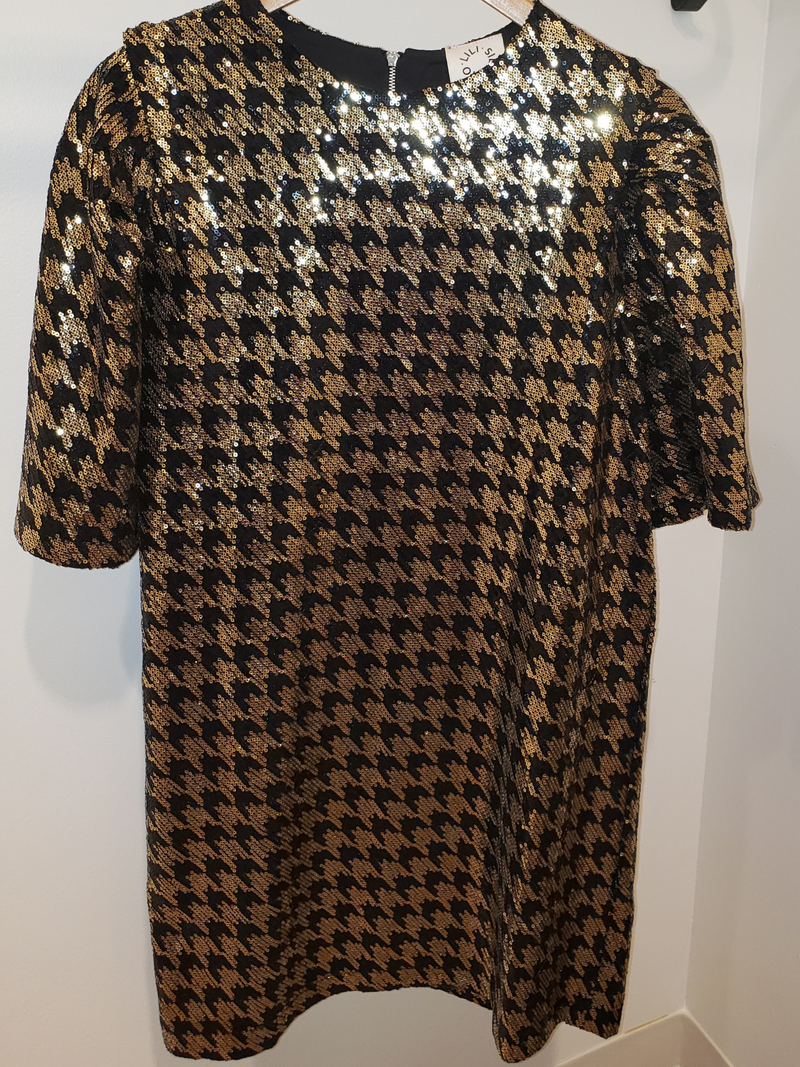 Lili Sidonio Black & Gold Sequin Dress