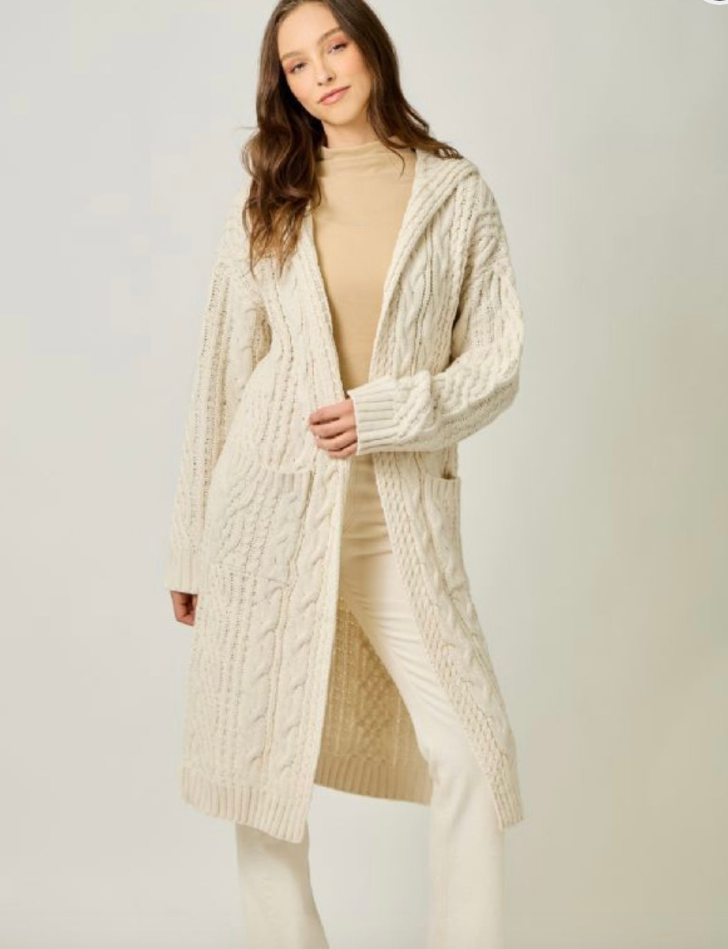 Sweater Hooded Cardigan