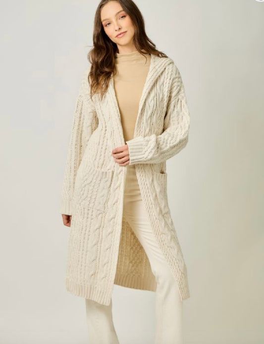 Sweater Hooded Cardigan
